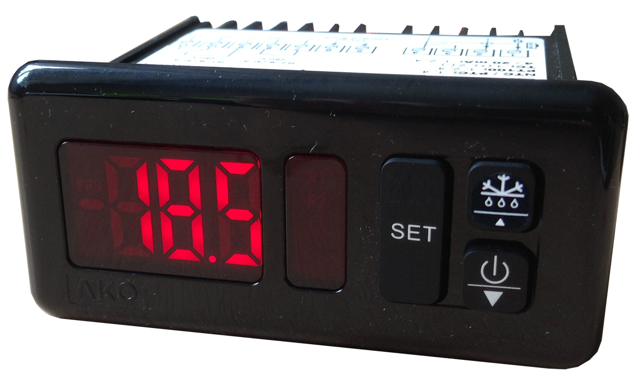 Single stage thermostat for heating or cooling with off cycle defrost
