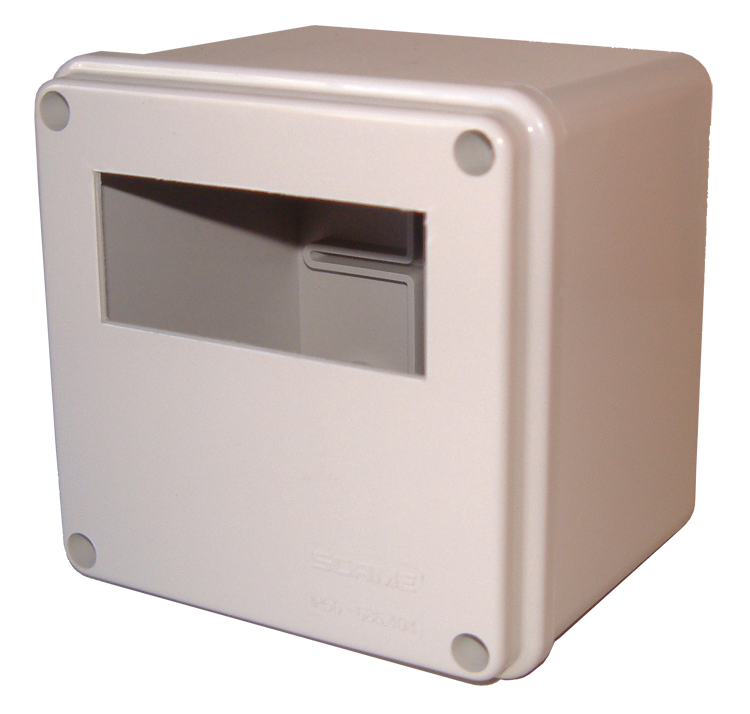 Box enclosure pre-cut for 71x29mm thermostats
