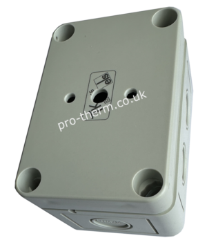 Box enclosure pre-drilled for capillary thermostat