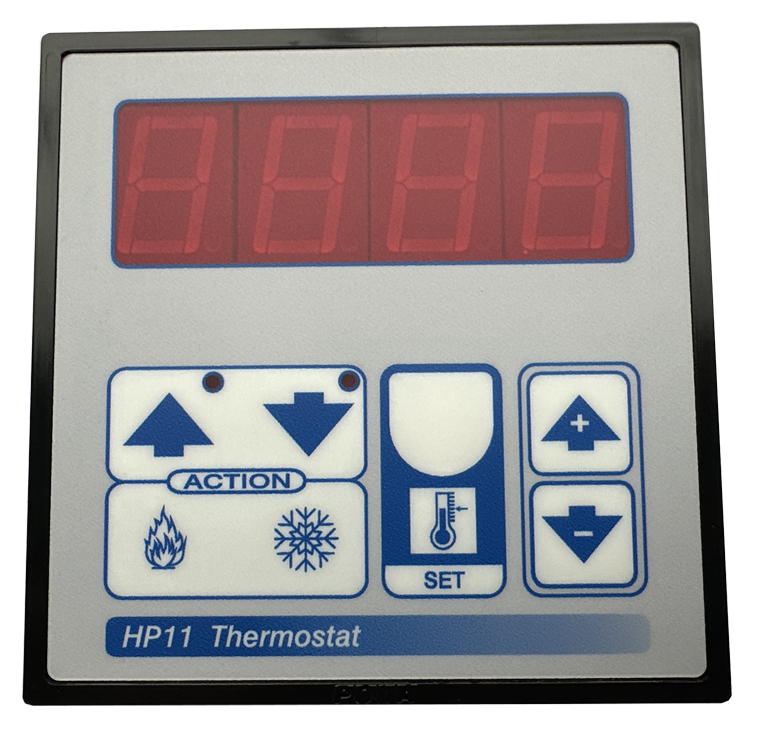 Single stage thermostat for heating or cooling