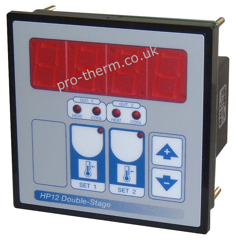Two stage thermostat for heating or cooling