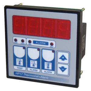 Single stage thermostat with alarm