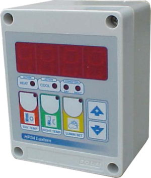 Day and night thermostat with light sensor