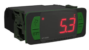 Two stage thermostat for heating or cooling with off cycle defrost